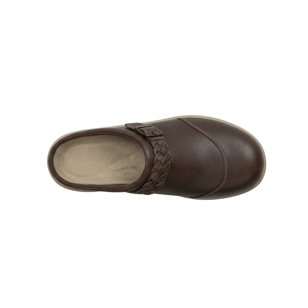 Orthofeet Irma Women's Clog Brown Leather Slip On Comfort Shoes 6