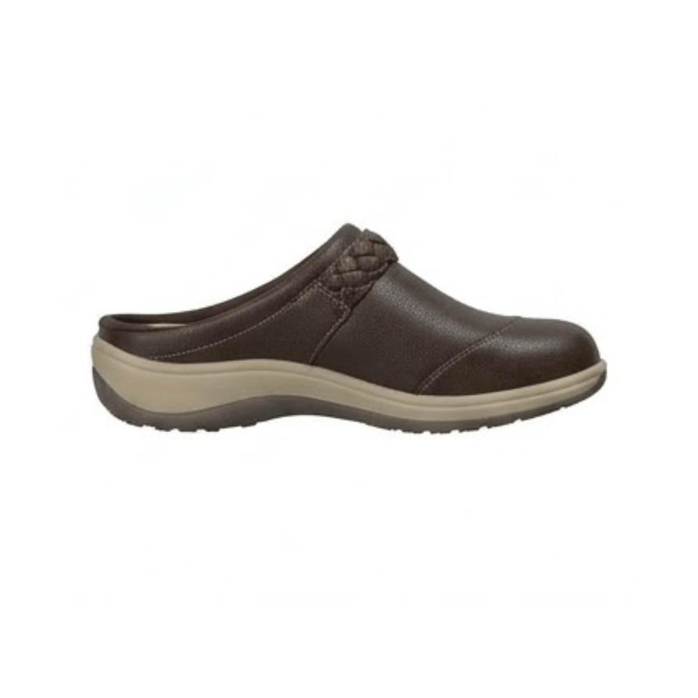 Orthofeet Irma Women's Clog Brown Leather Slip On Comfort Shoes 2