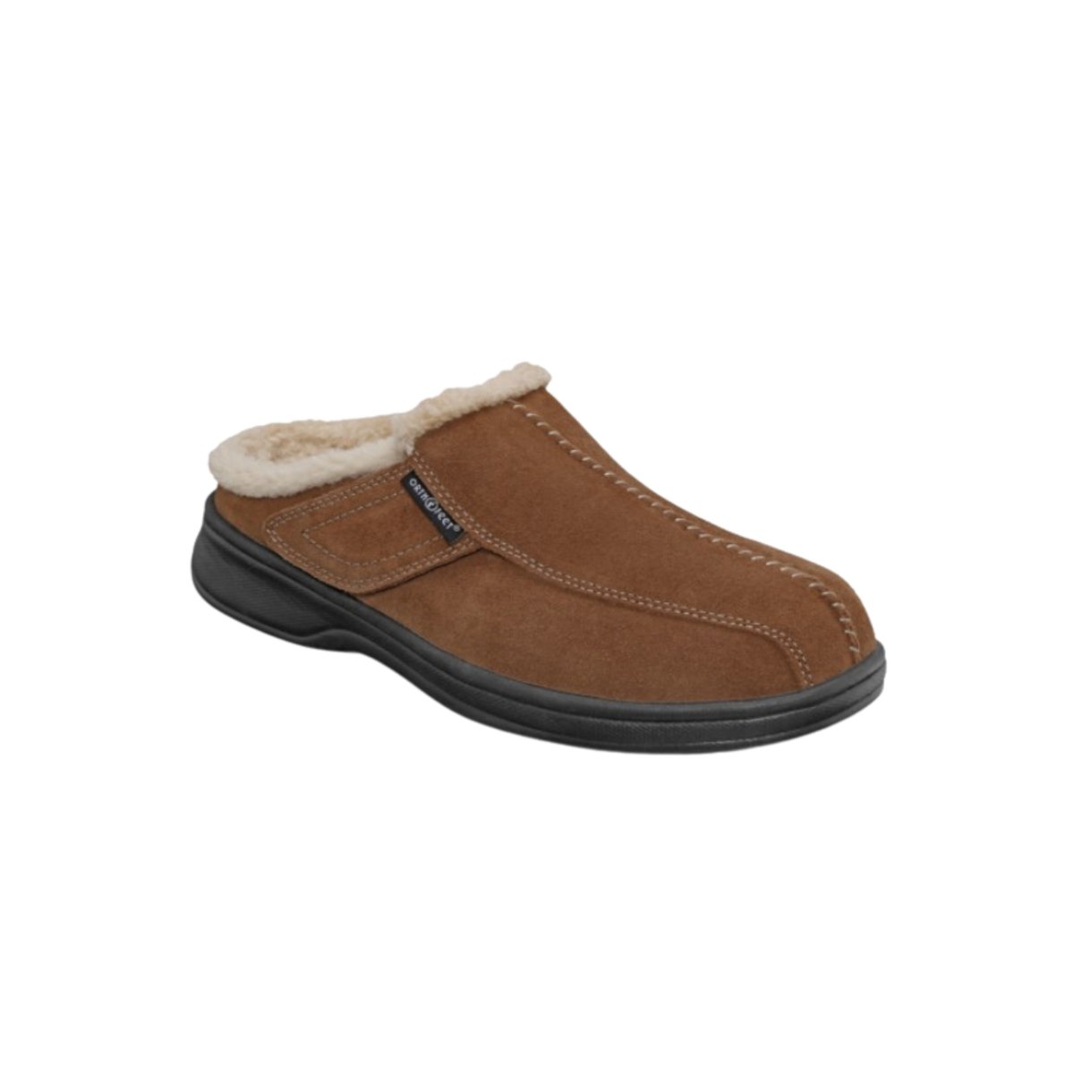 Orthofeet Men’s Asheville Orthopedic Leather Slippers – Brown 5