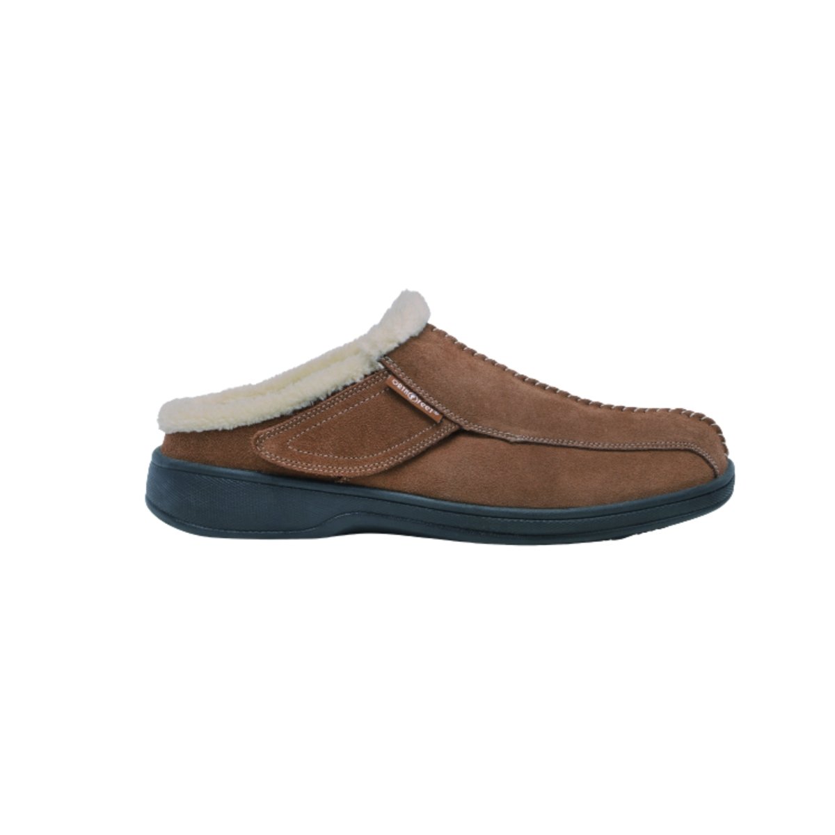 Orthofeet Men’s Asheville Orthopedic Leather Slippers – Brown 1