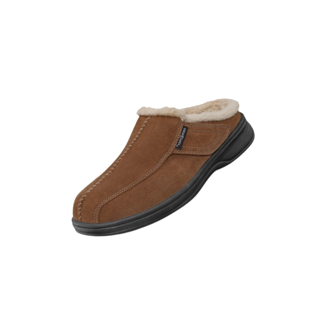 Orthofeet Men’s Asheville Orthopedic Leather Slippers – Brown 7