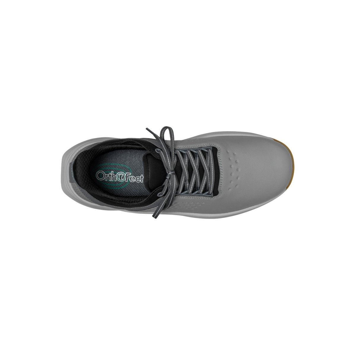 Orthofeet Men's Birdie Hands-Free Water-Repellent Golf Shoes – Gray 2