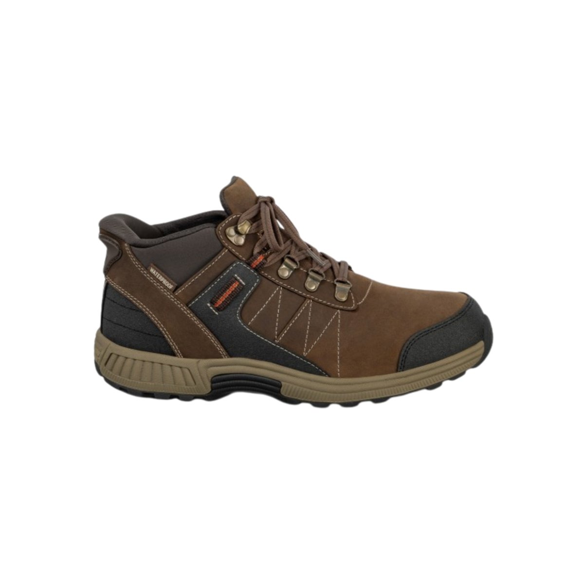 Orthofeet Men's Dalton Hands-Free Waterproof Hiking Boot – Brown 1