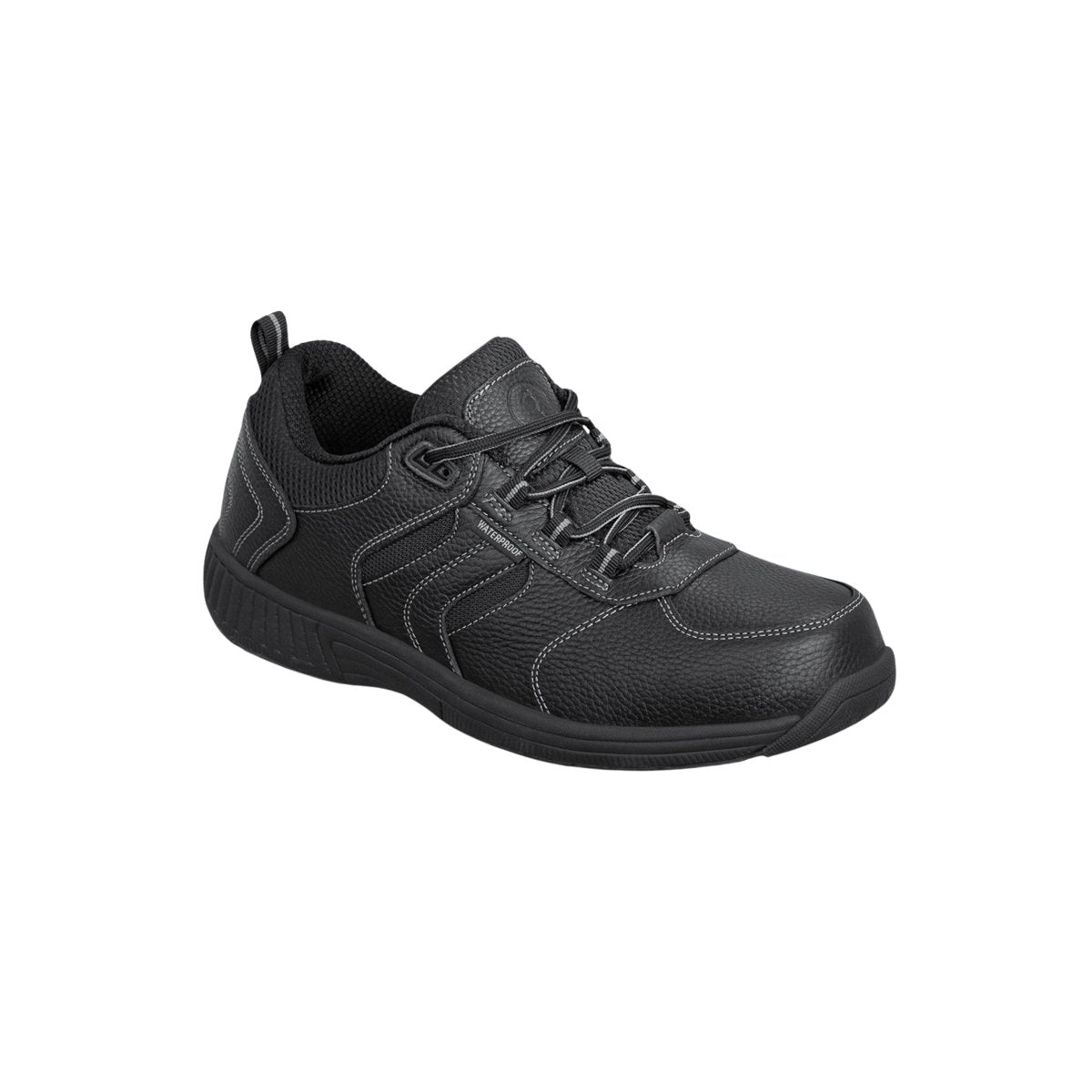 Orthofeet Men’s Pacific Palisades Waterproof Leather Sneakers – Black 4