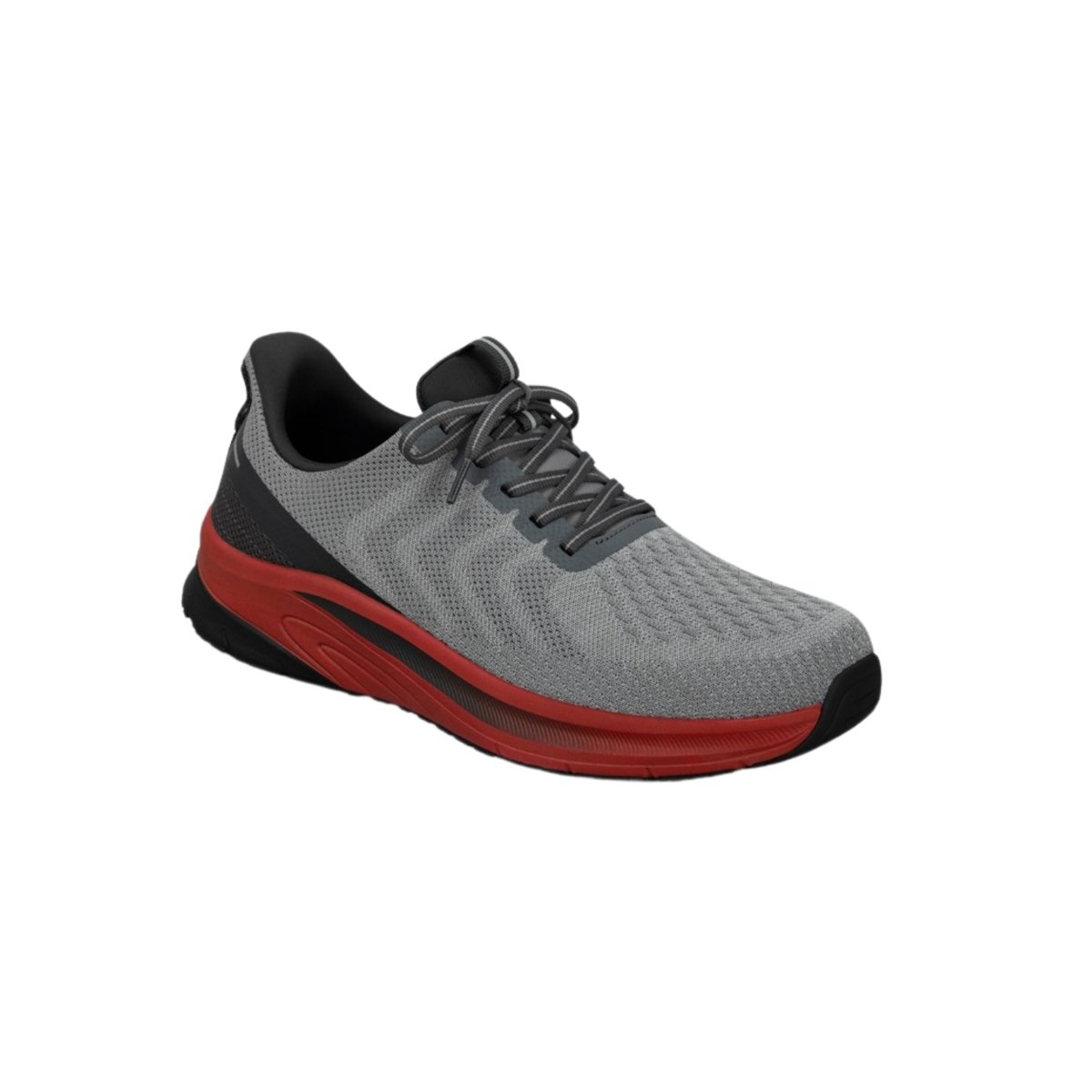 Orthofeet Men’s Tilos Hands-Free Slip-On Sneakers – Gray/Red 2