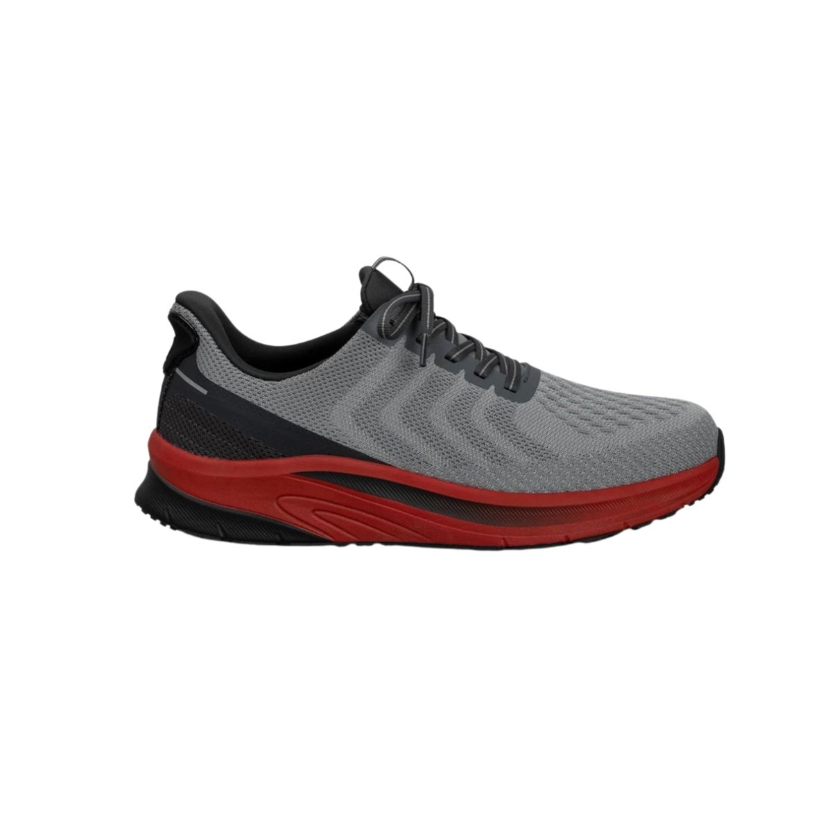 Orthofeet Men’s Tilos Hands-Free Slip-On Sneakers – Gray/Red 1