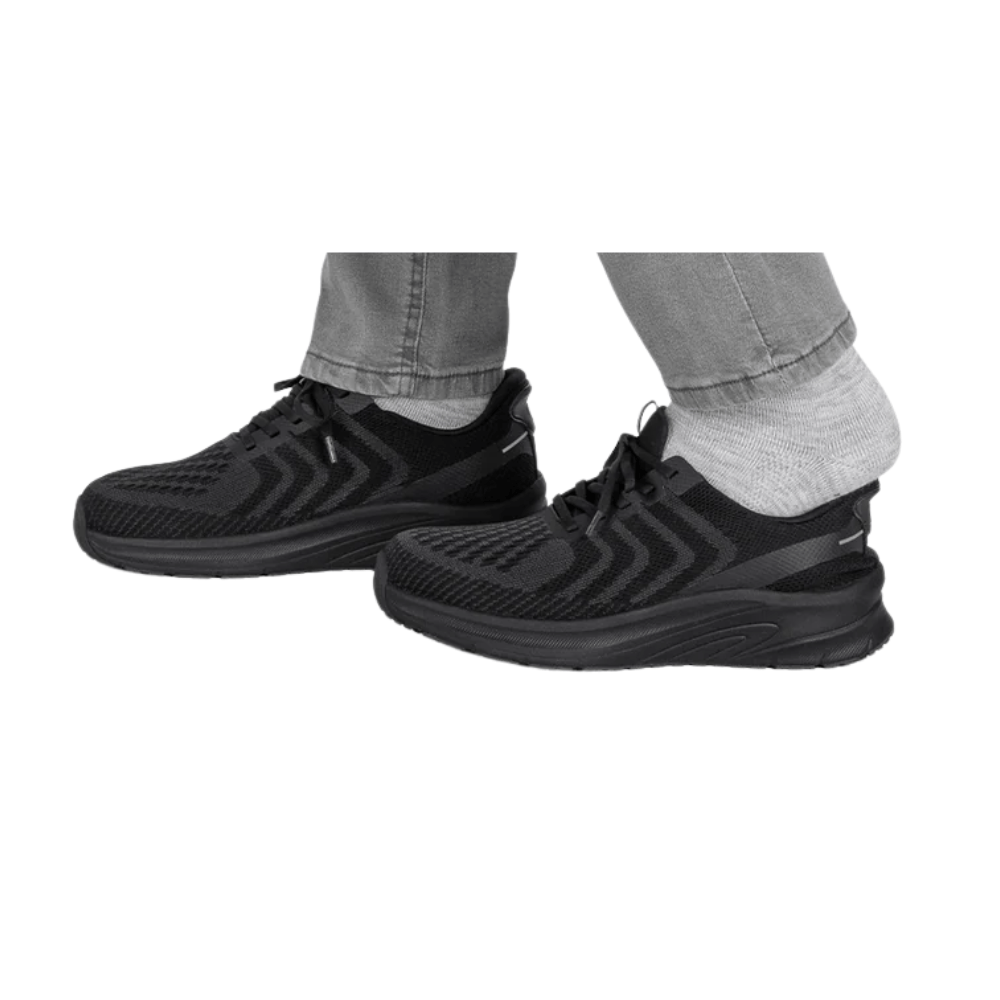 Orthofeet Men’s Tilos Hands‑Free Athletic Sneaker – Black 20018M 5