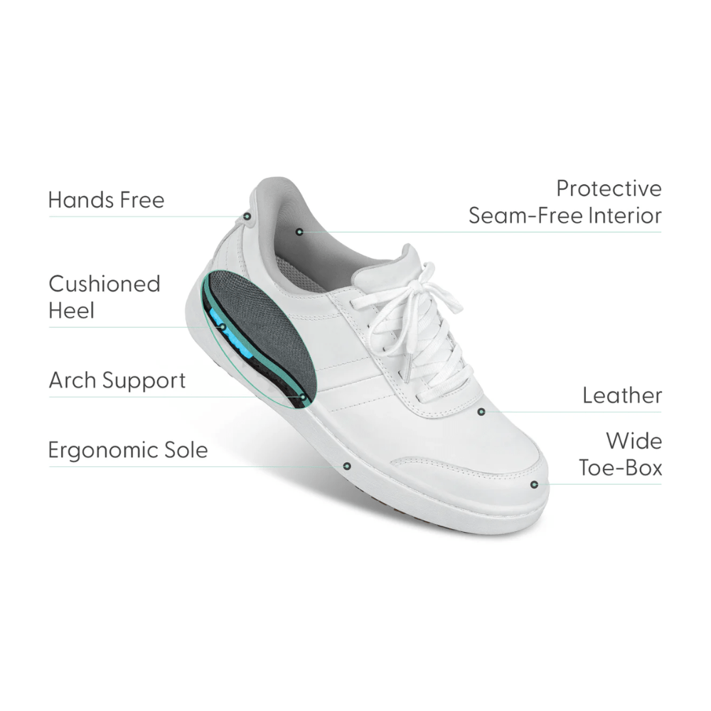 Orthofeet Wander - Women Hand's Free Athletic Sneakers White - 81104M 2