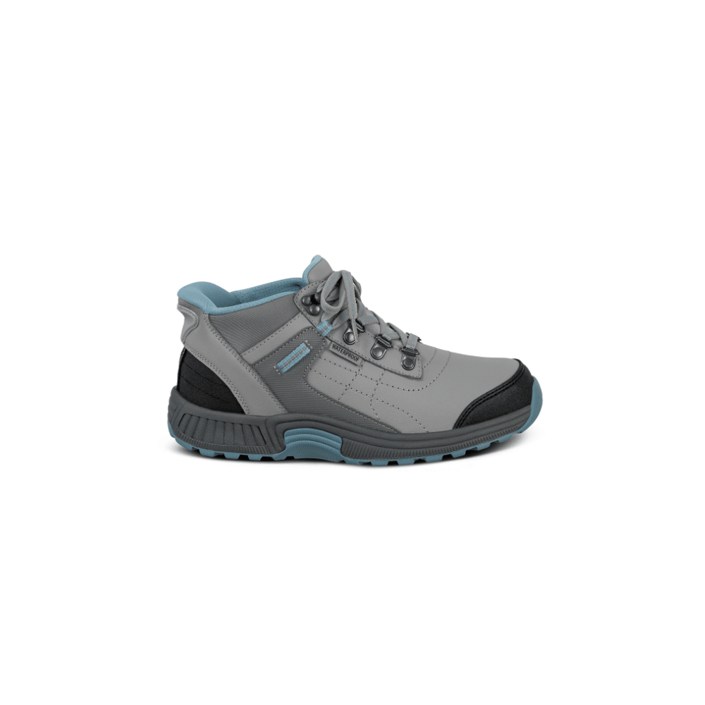 OrthoFeet Women's Carmel Hands-Free Waterproof Hiking Boot - Gray 1