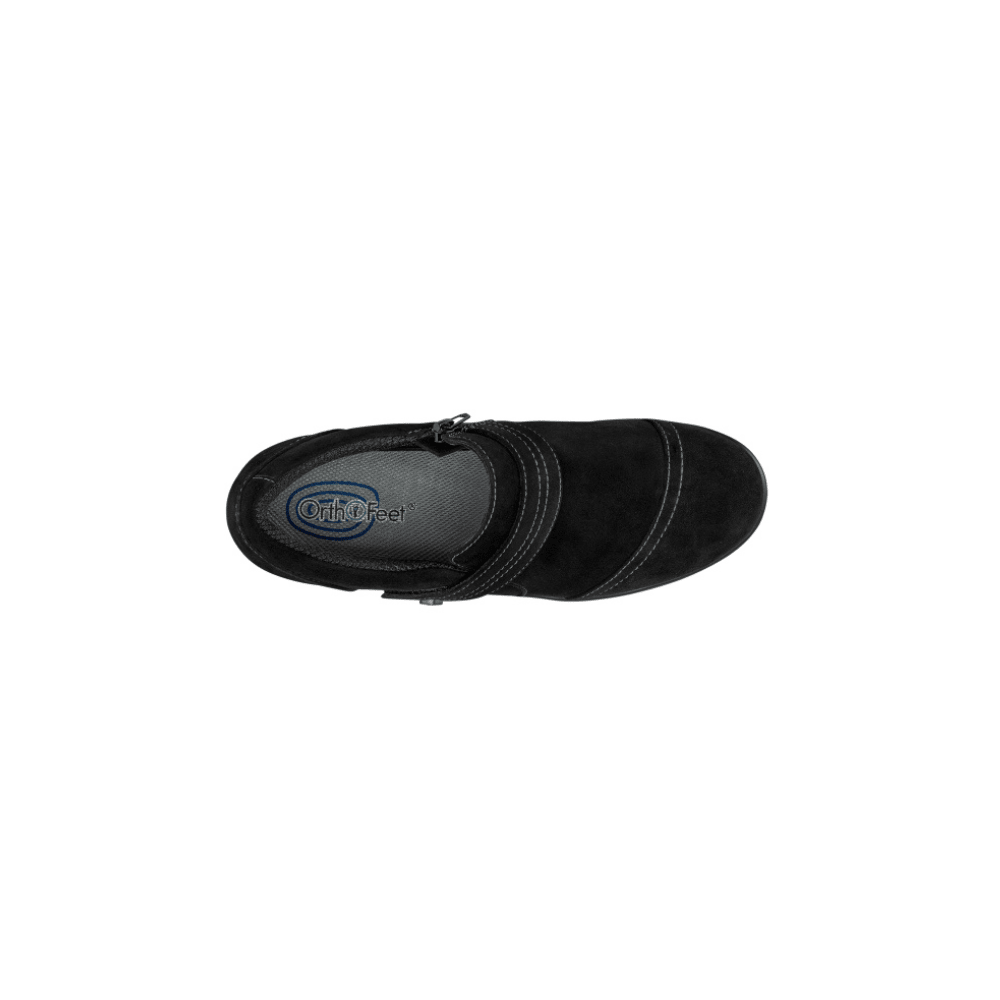 OrthoFeet Women's Eva Stretch Fabric Shoe - Black 4
