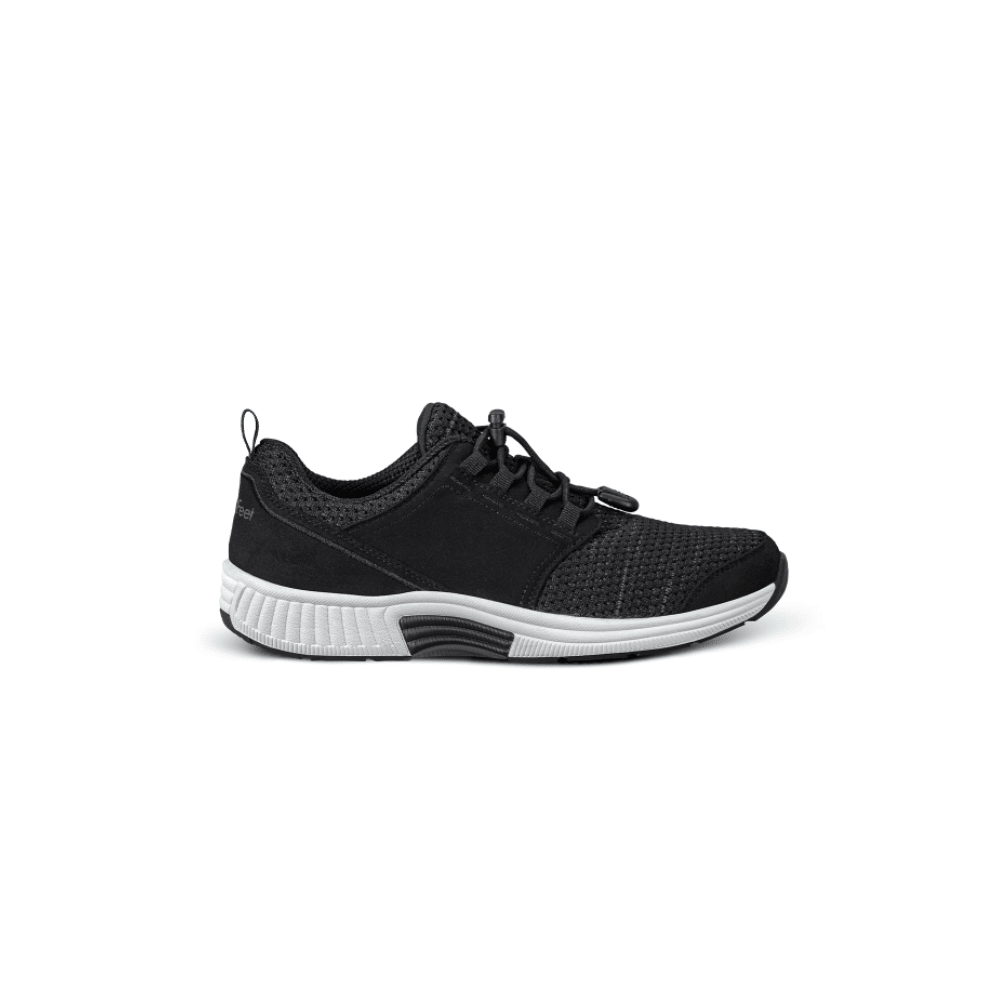 OrthoFeet Women's Francis No-Tie Sneaker - Black 1