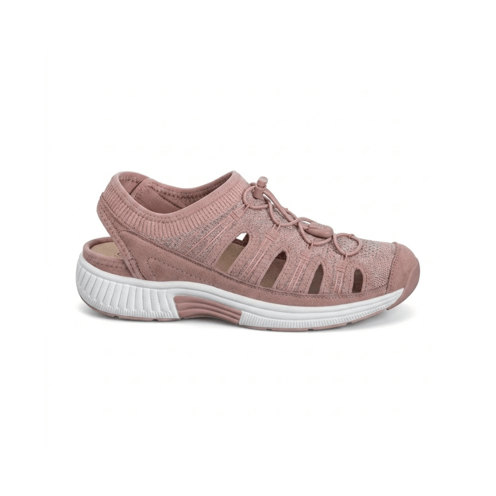 Orthofeet Women’s Laguna Adjustable Stretch No Tie Sandal Peach 1