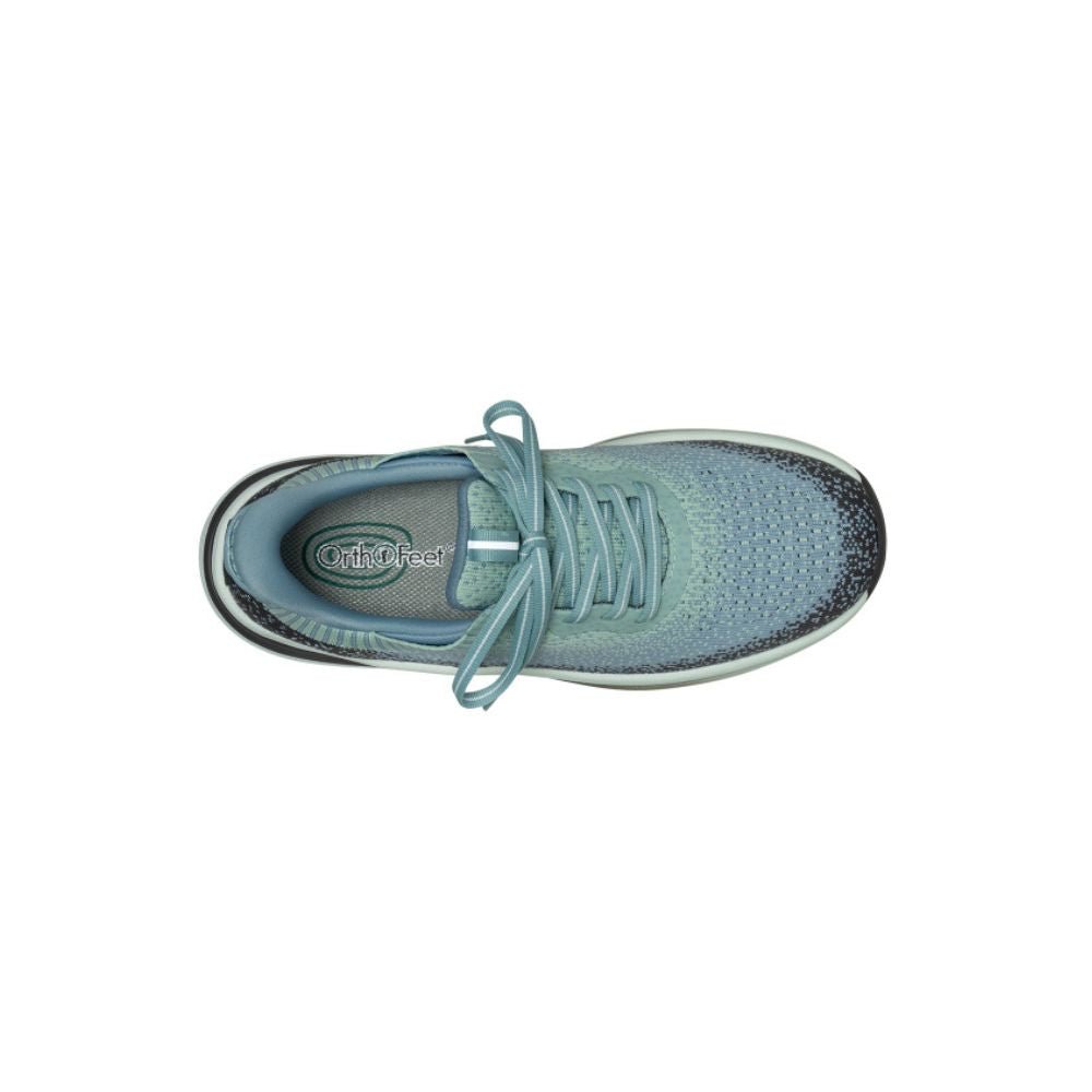 OrthoFeet Women's Nira Hands Free Sneaker - Green/Blue 6