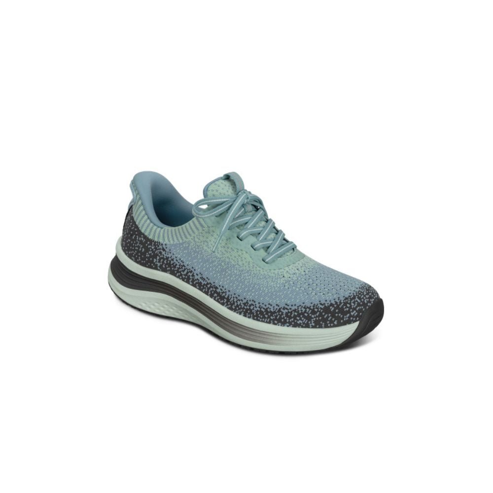 OrthoFeet Women's Nira Hands Free Sneaker - Green/Blue 4