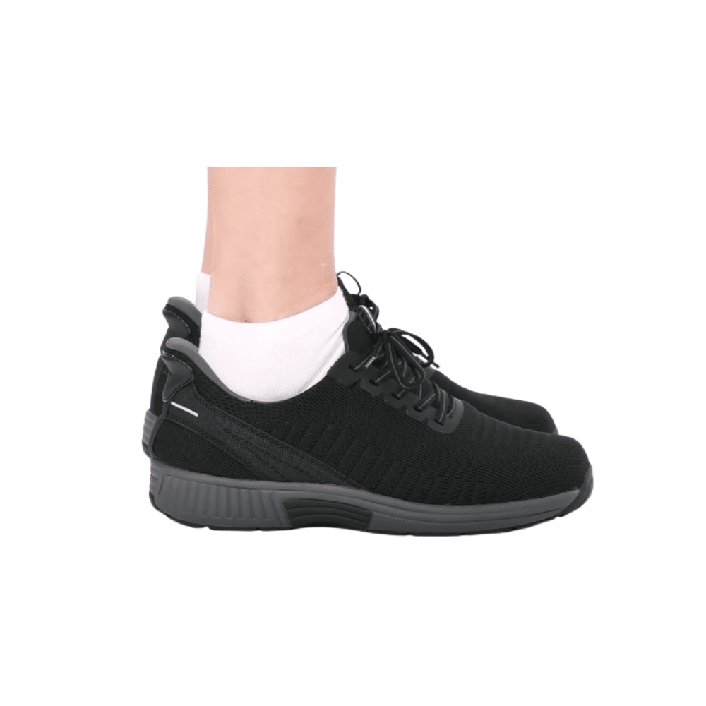 Orthofeet Yari Men's Orthopedic Walking Shoes - Black / Grey 6