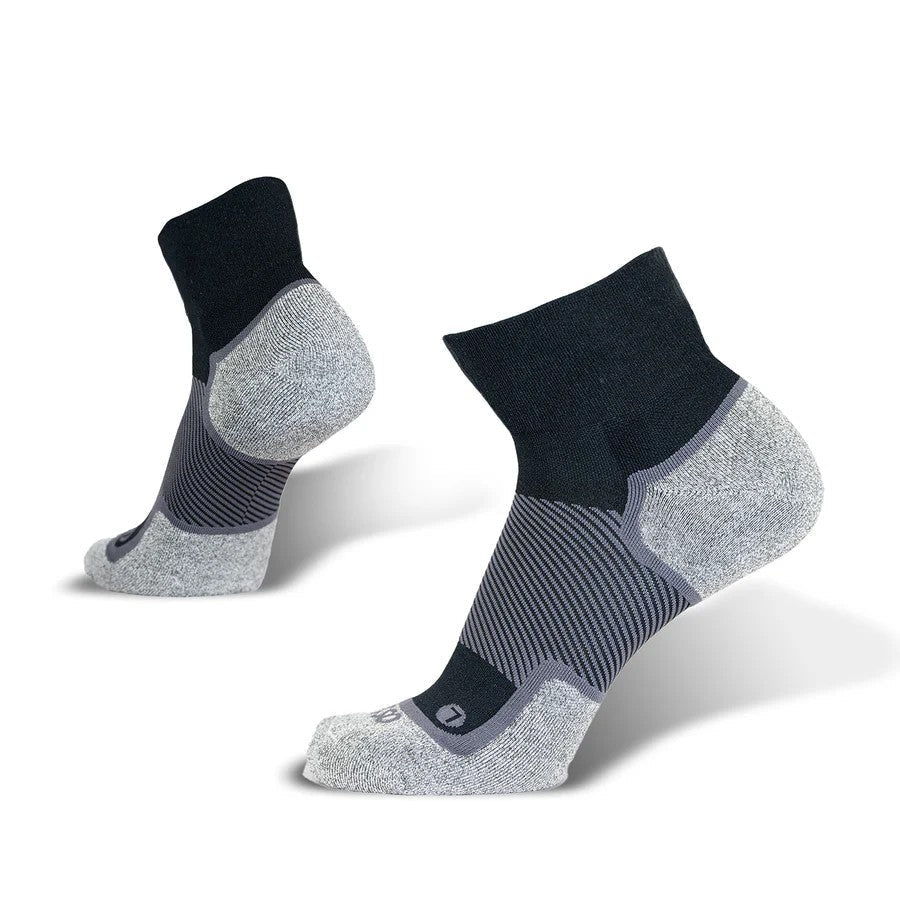 OS1st WIDE Wellness Performance Socks | 1/4 Crew Black Socks 1