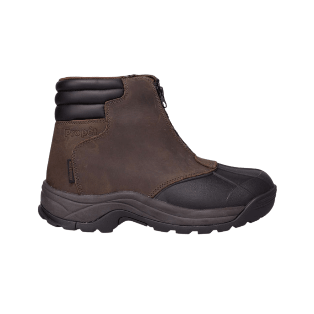Propet Men's Blizzard Mid Zip Waterproof Insulated Winter Boots - Brown/Black 1