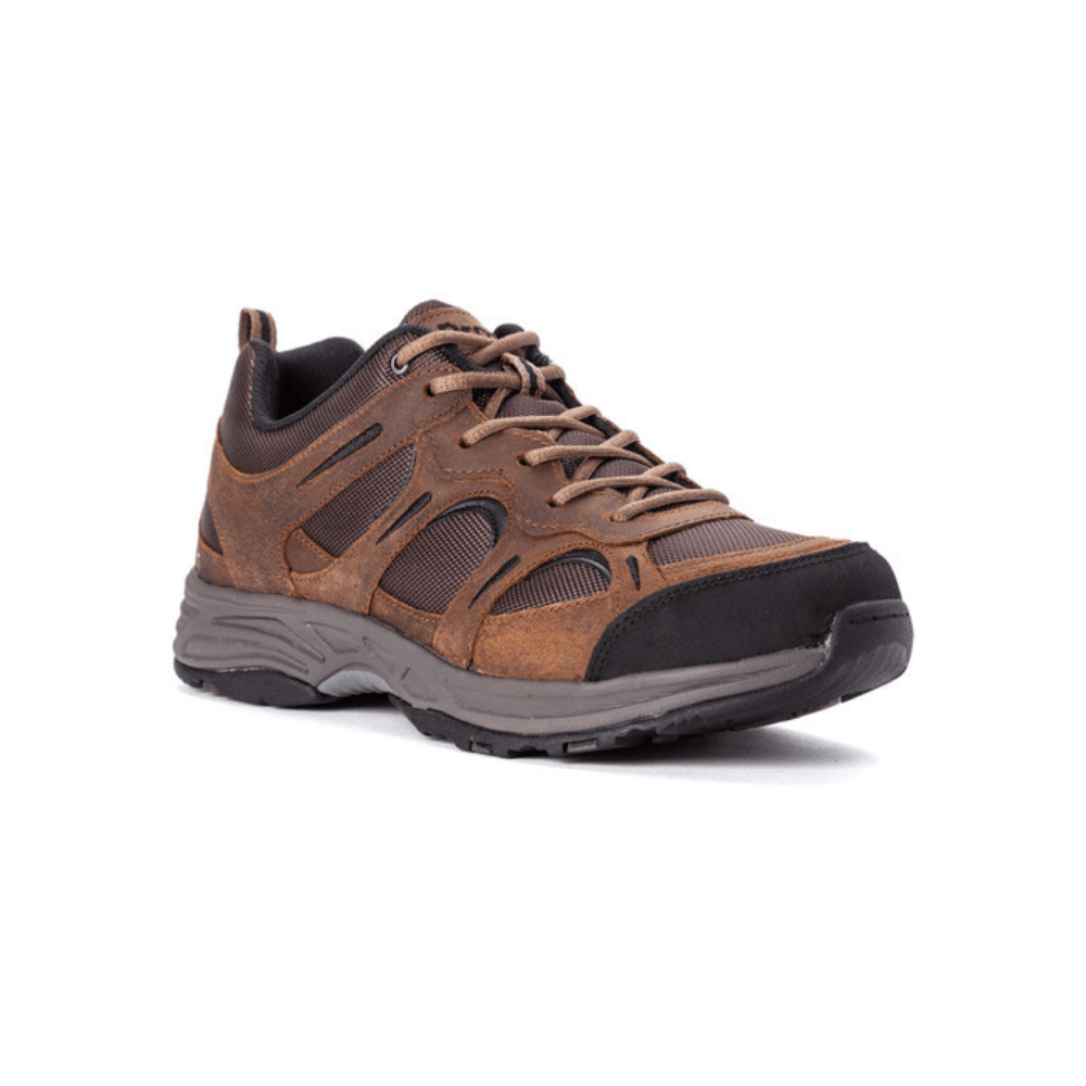 Propet Men's Connelly Waterproof Hiking Sneakers - Brown & Gunsmoke/Orange 3