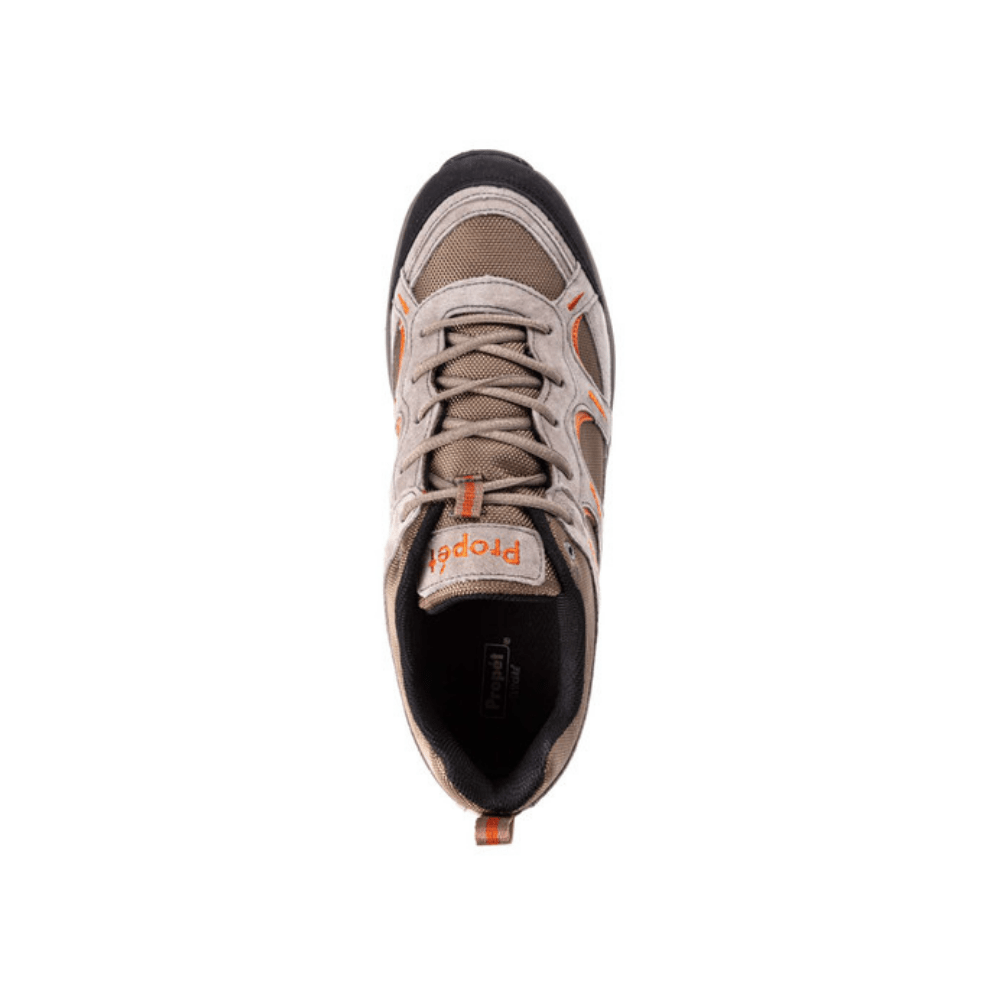 Propet Men's Connelly Waterproof Hiking Sneakers - Brown & Gunsmoke/Orange 8