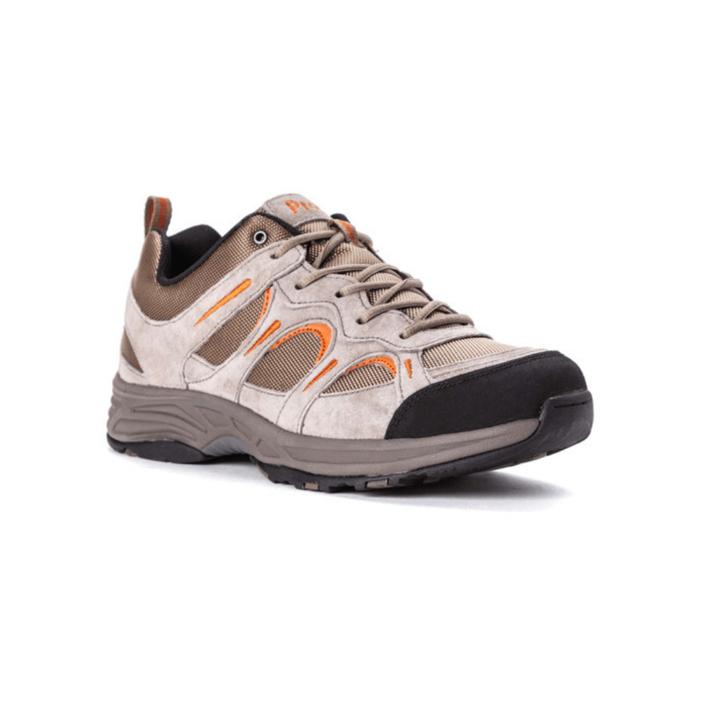 Propet Men's Connelly Waterproof Hiking Sneakers - Brown & Gunsmoke/Orange 6