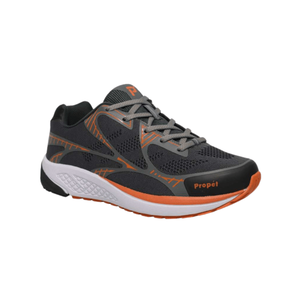 Propét Men's One LT Athletic Sneaker - Black/Grey & Dark Grey/Burnt Orange 5