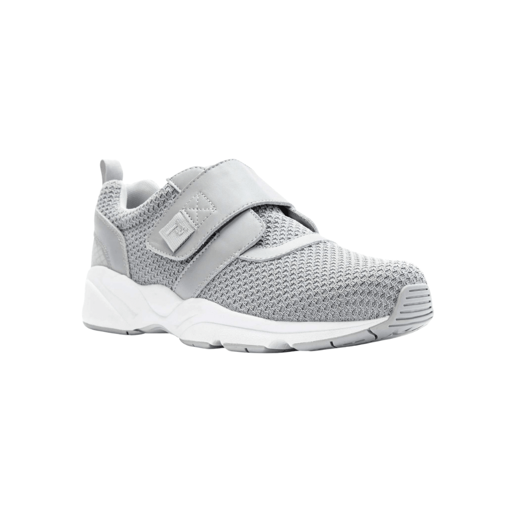 Propét Men’s Stability X Strap Athletic Walking Sneaker - Black & LT Grey 6