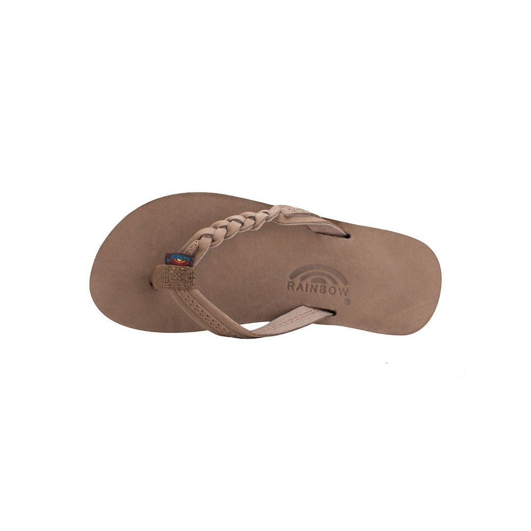 Rainbow Kids Flirty Braidy - Premier Leather Braided 1/2" Strap Dark brown sandal 3