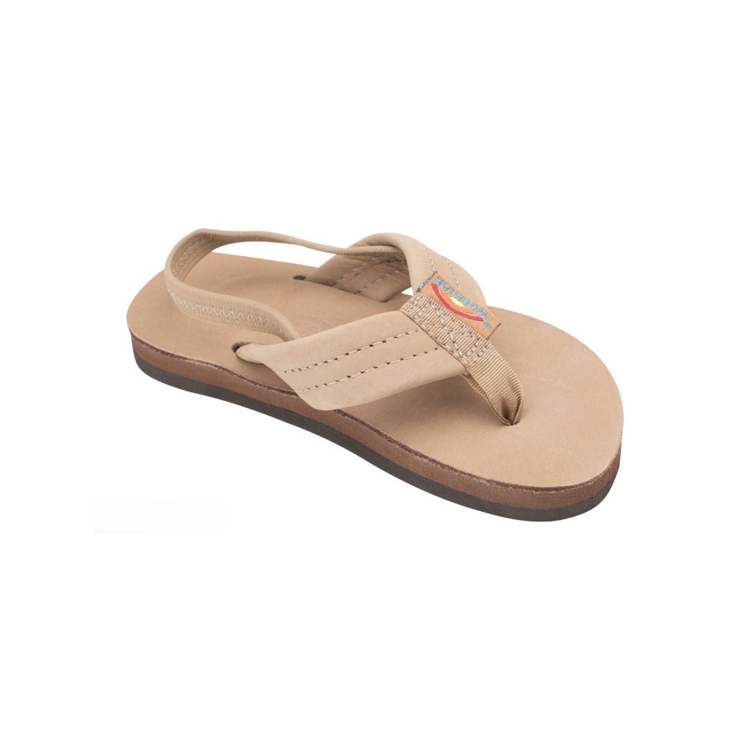 Rainbow Kids Premier Leather With Back Strap Sierra Brown Sandal 1