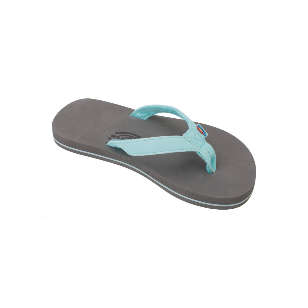 Rainbow Kids The Grombow - Soft Rubber Top Sole with Narrow Strap and Pin line Aqua Sandal 1