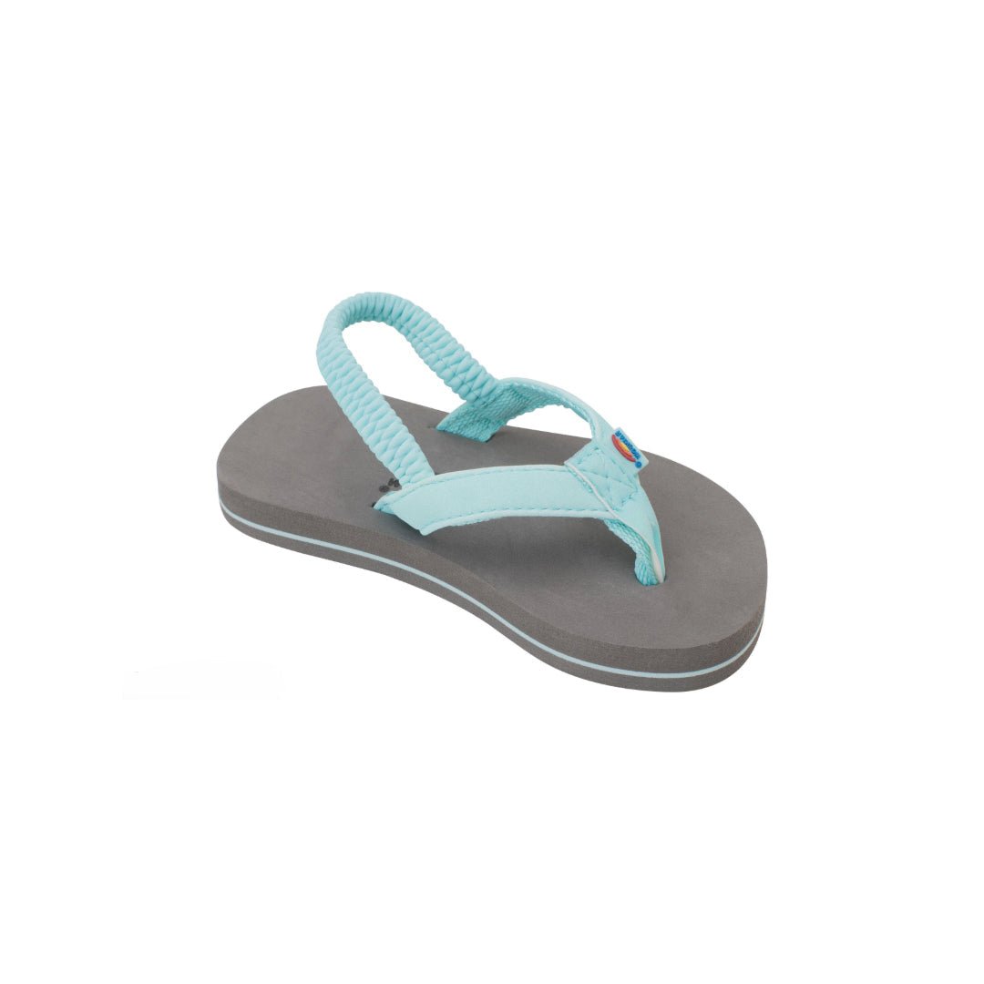 Rainbow Kids The Grombow - Soft Rubber Top Sole with Narrow Strap and Pin line With Back Strap Aqua Sandal 1