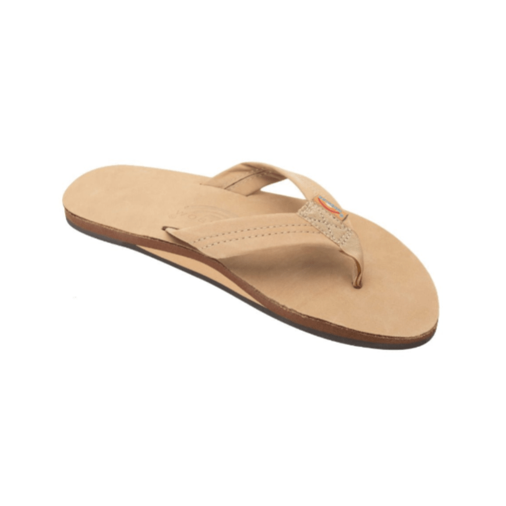 Rainbow Men's Leather Single Layer Wide Strap Arch Support Sandal 1