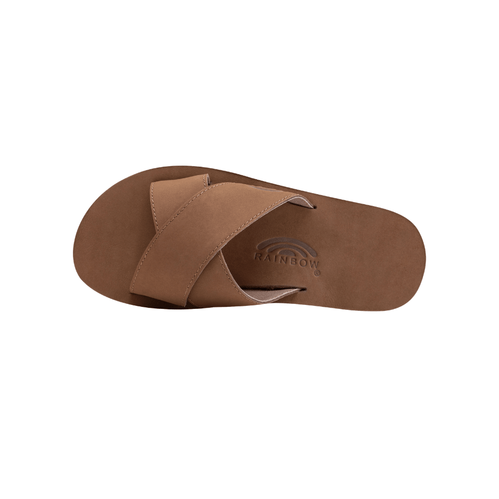 Rainbow Men’s Premier Leather Single Layer Cross Strap Sandals – Dark Brown 4