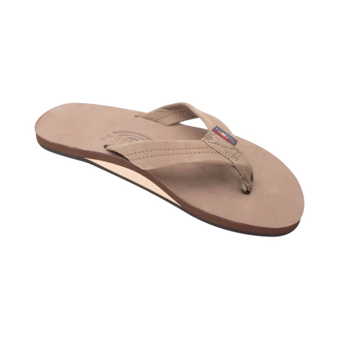 Rainbow Sandal Women's Single Layer Wide Strap Premier Leather - Dark Brown 1