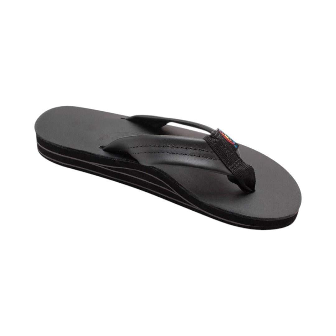 Rainbow Sandal Women's Wide Strap Double Layer Sandal - Black Classic Leather 1
