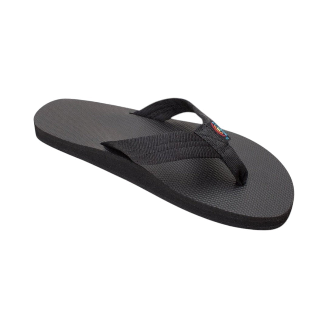 Rainbow Sandals Classic Rubber - Single Layer Soft Top 1" Nylon Strap - Black 1