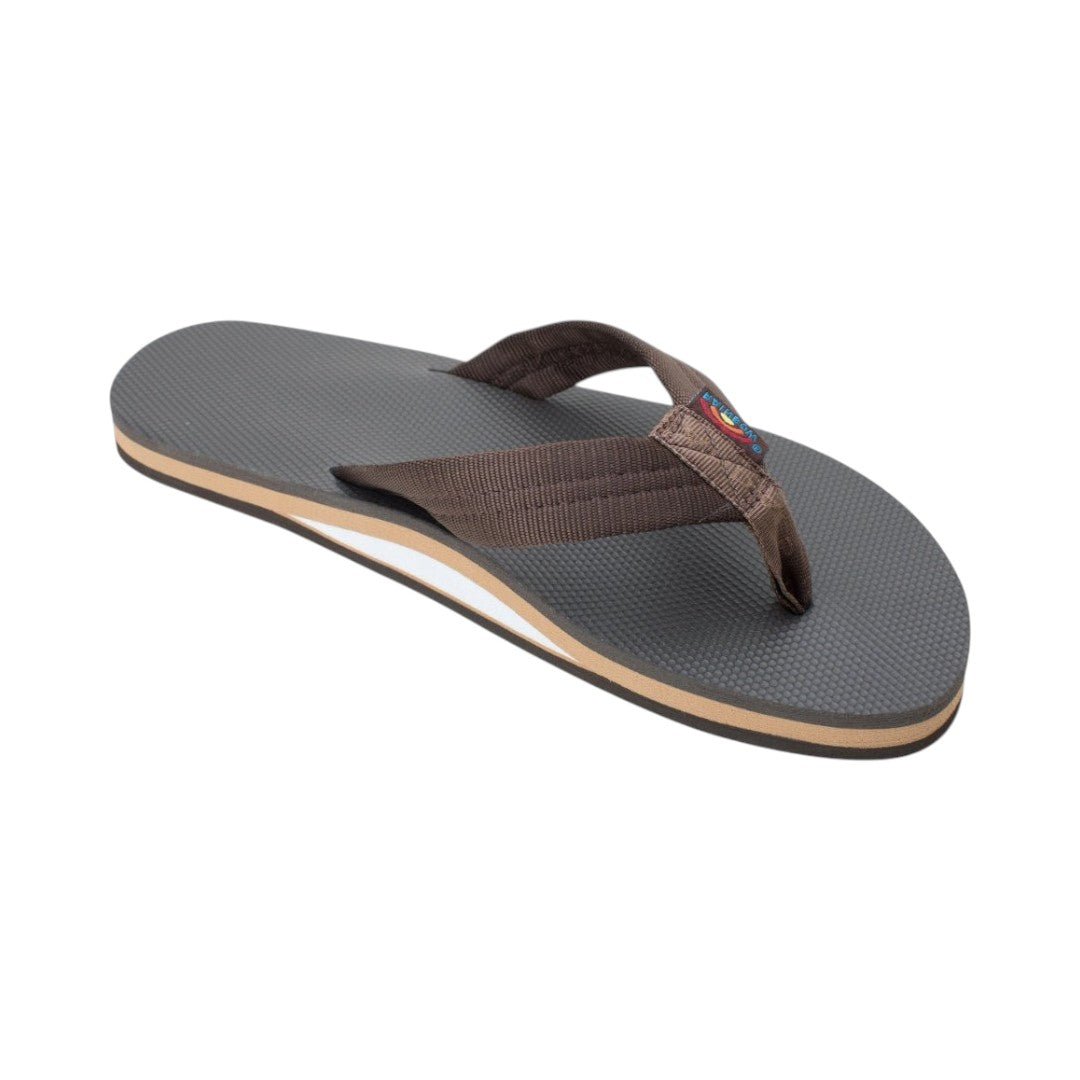 Rainbow Sandals Classic Rubber - Single Layer Soft Top 1" Nylon Strap - Brown 1