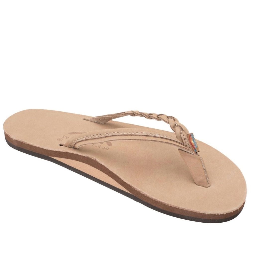 Rainbow Sandals Women's Flirty Braidy Single Layer Flip Flop - Sierra Brown 1