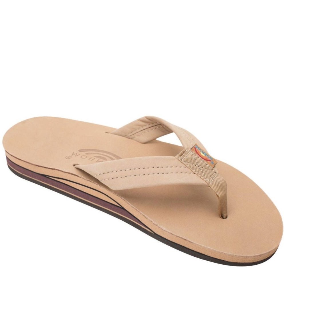Rainbow Sandals Men's Leather Double Layer Wide Strap Sierra Brown Flip Flop 1