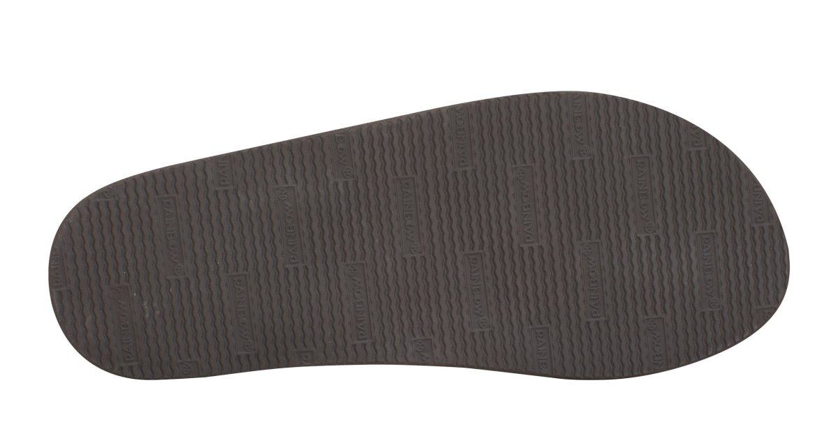 Rainbow Sandals Men's Leather Single Layer Wide Strap Arch Support - Dark Brown 5