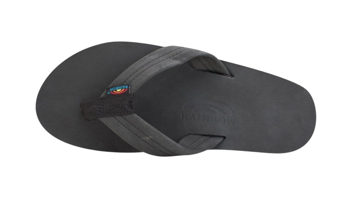 Rainbow Sandals Men's Single Layer Wide Strap Premier Leather - Black 3