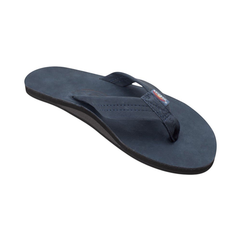 Rainbow Sandals Men's Single Layer Wide Strap Premier Leather - Navy 1
