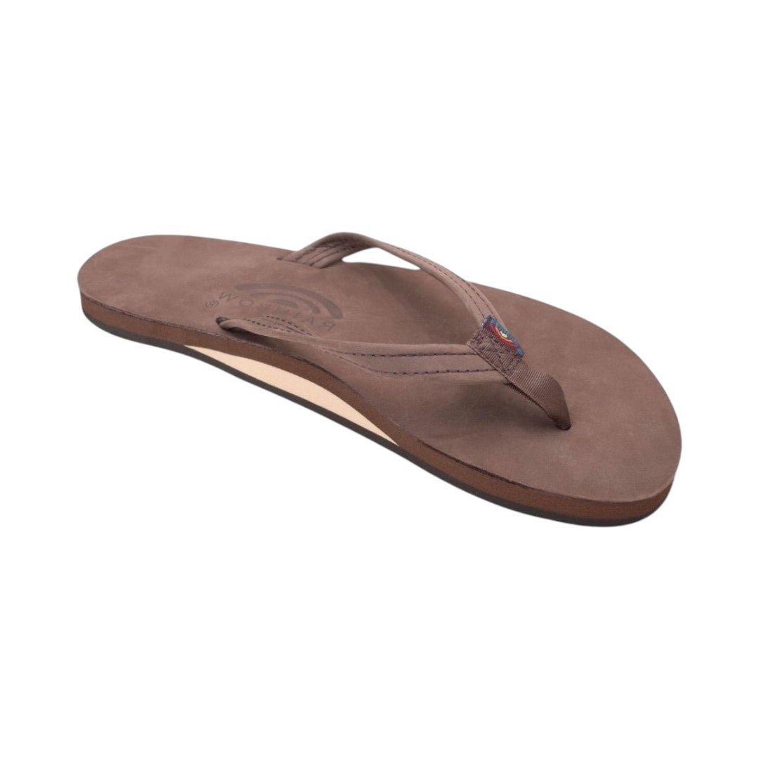 Rainbow Sandals Women's Leather Single Layer Narrow Strap Expresso Flip Flop 1