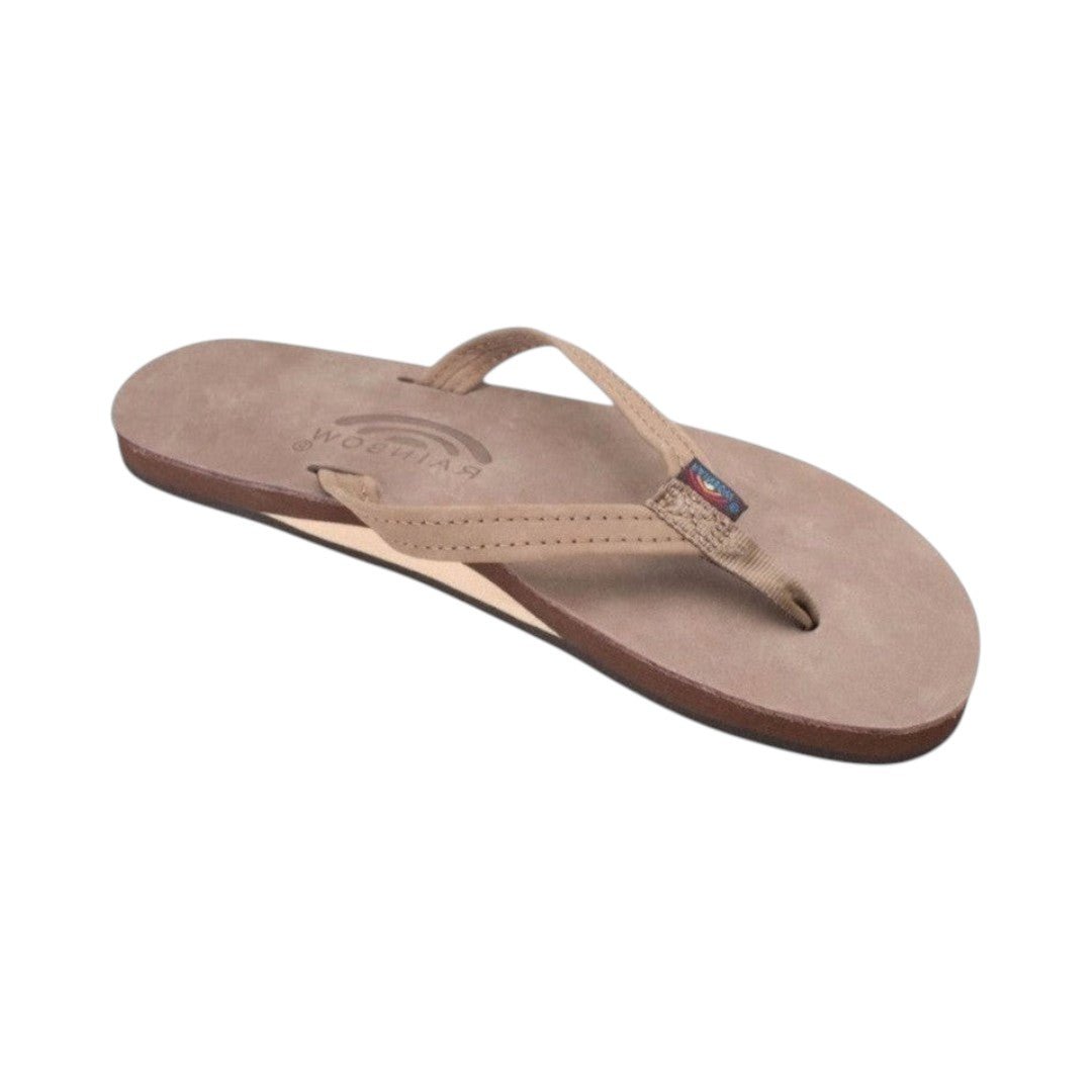 Rainbow Sandals Women's Single Layer Narrow Strap Flip Flop - Dark Brown 1