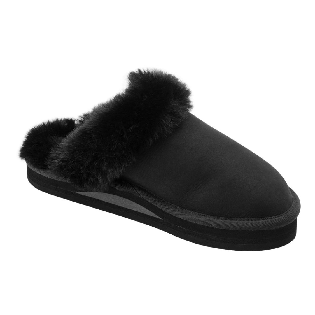 Rainbow Sandals Women's Sunset Snugs Premier Leather Black Slipper 1