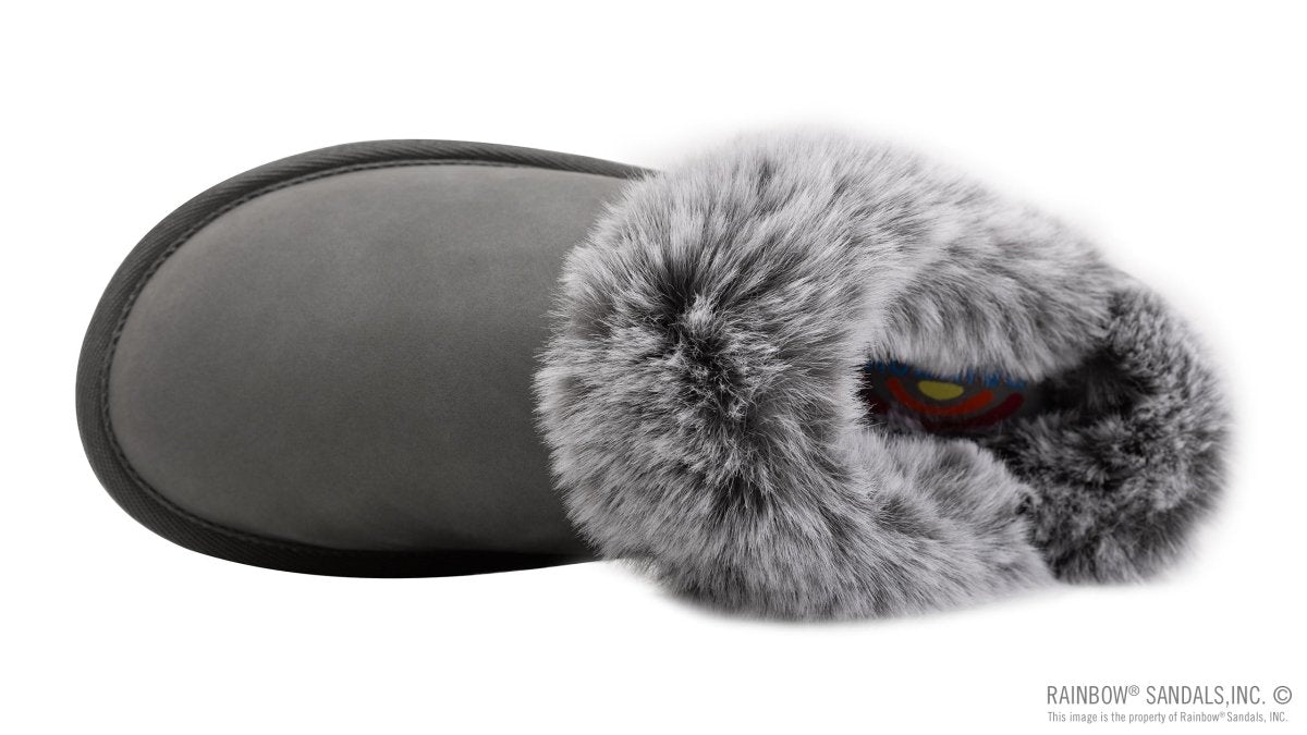 Rainbow Sandals Women's Sunset Snugs Premier Leather Grey Slipper 3