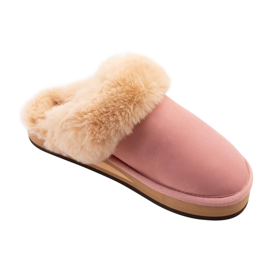 Rainbow Sandals Women's Sunset Snugs Premier Leather Pink Cream Slipper 1