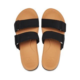 Reef Cushion Cloud Black / Tan Women's Platform Slide Sandal 4