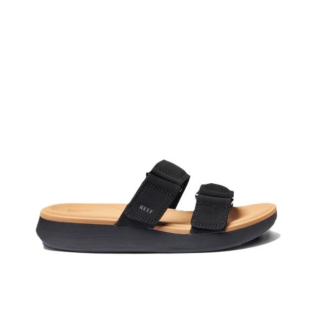 Reef Cushion Cloud Black / Tan Women's Platform Slide Sandal 3