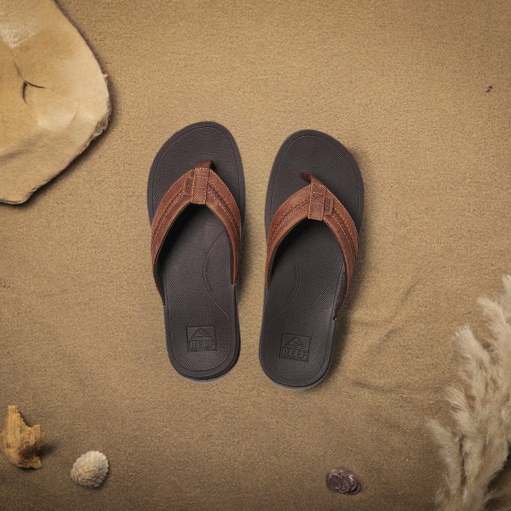 Reef Leather Ortho - Bounce Coast Brown Men's Flip - Flop Sandal 2