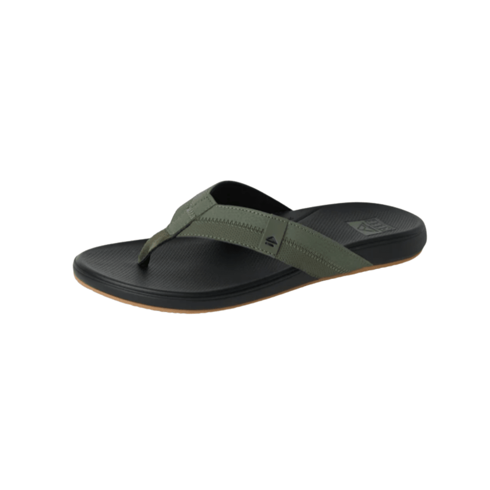 REEF Men’s Cushion Phantom 2.0 Water-Friendly Flip-Flops – Olive / Gum 5